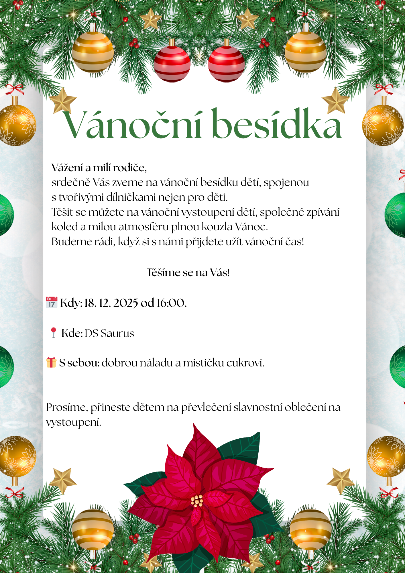 plakátek vanoční besídka 2025